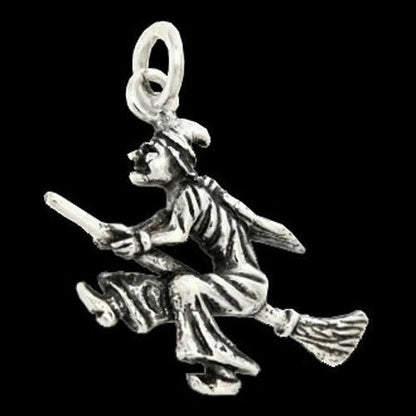 Hexe Schmuck Anhänger 925er Silber - Hexen - 27x27mm