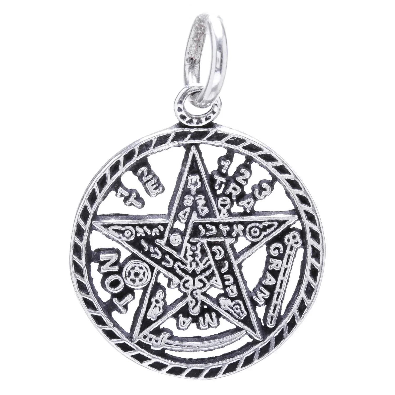Tetragrammaton Schmuck Anhänger 925er Silber Durchmesser 18mm