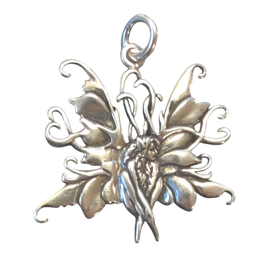 Elfe Schmuck Anhänger 925er Silber - Elfen Feen - 39x39mm
