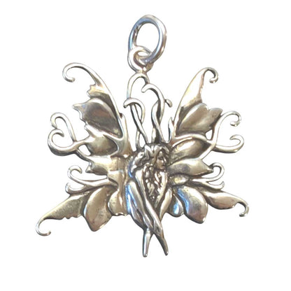 Elfe Schmuck Anhänger 925er Silber - Elfen Feen - 39x39mm