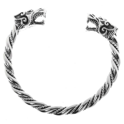 Odins Wölfe: Ein imposanter Wikinger-Armschmuck echt Silber 6,6 cm