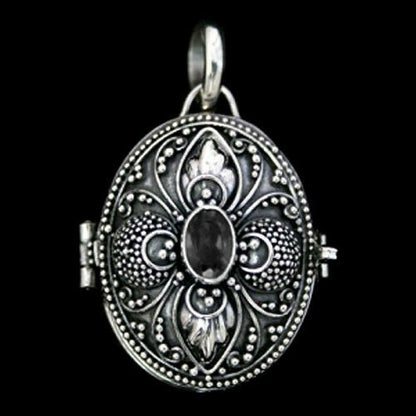 Medaillon mit Onyx Schmuck Anhänger 925er Silber