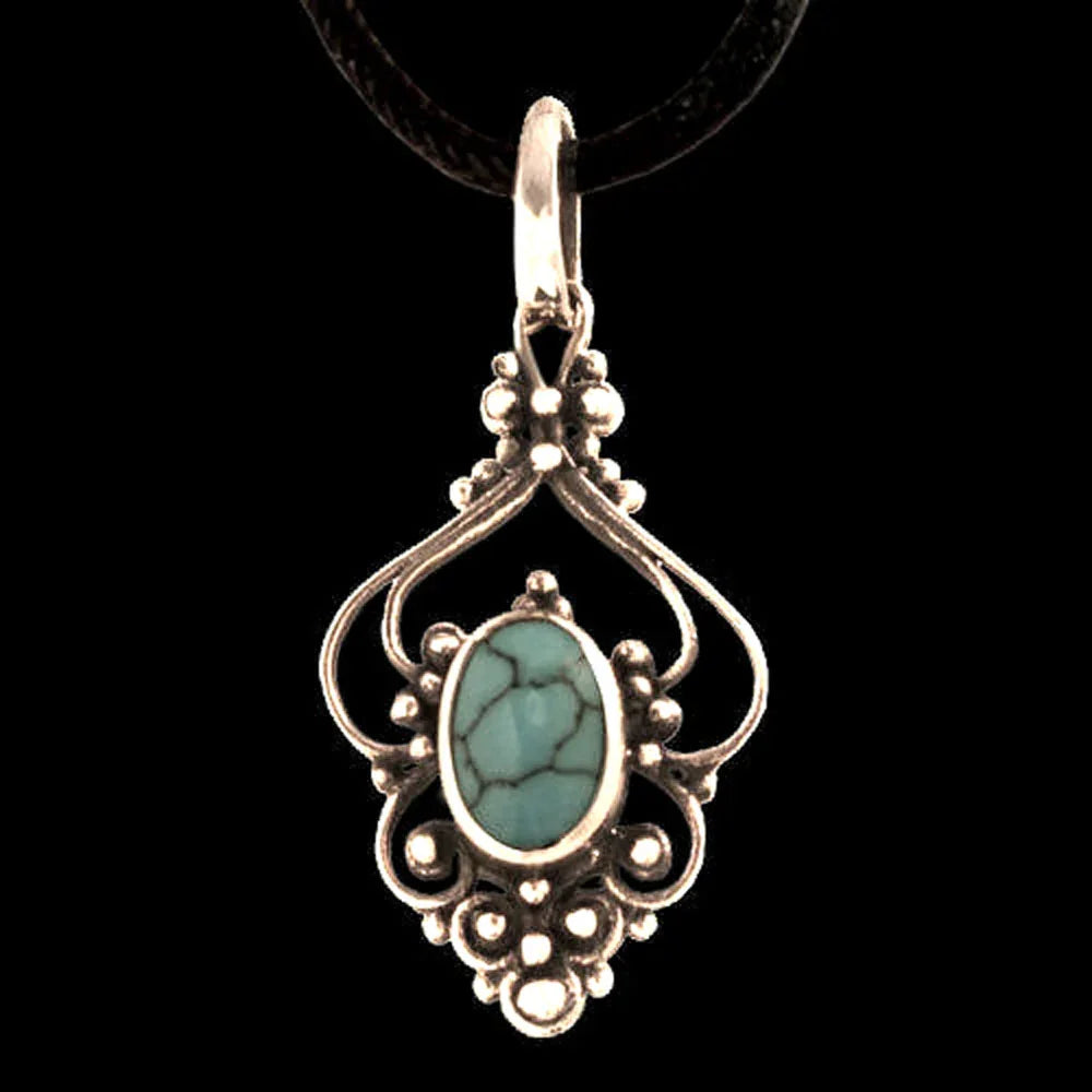 Bronzeanhänger Türkis  Schmuck - sonstige Symbole - 33x15mm