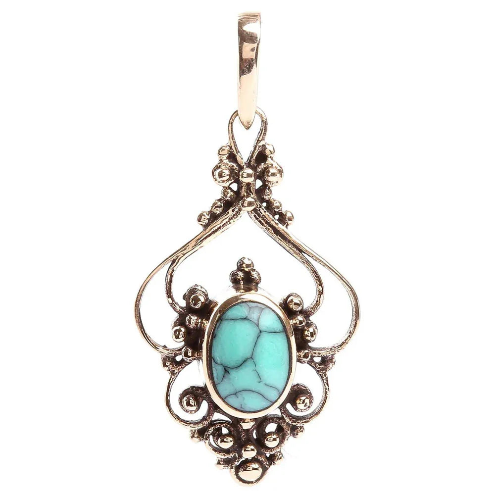 Bronzeanhänger Türkis  Schmuck - sonstige Symbole - 33x15mm