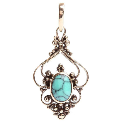 Bronzeanhänger Türkis  Schmuck - sonstige Symbole - 33x15mm