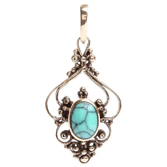 Bronzeanhänger Türkis  Schmuck - sonstige Symbole - 33x15mm