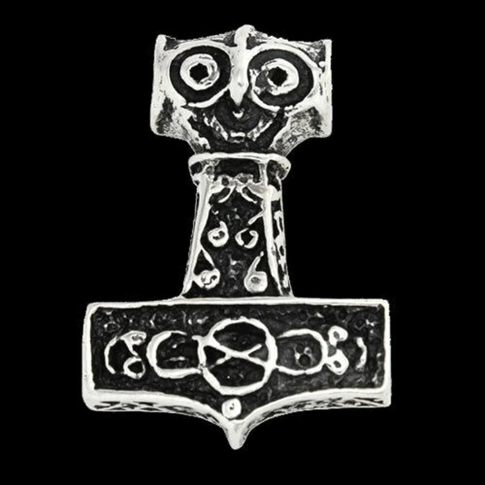 Thors Hammer Schmuck Anhänger 925er Silber - Thorhammer - 33x24mm