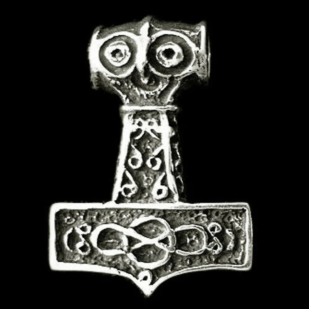 Thors Hammer Schmuck Anhänger 925er Silber - Thorhammer - 33x24mm