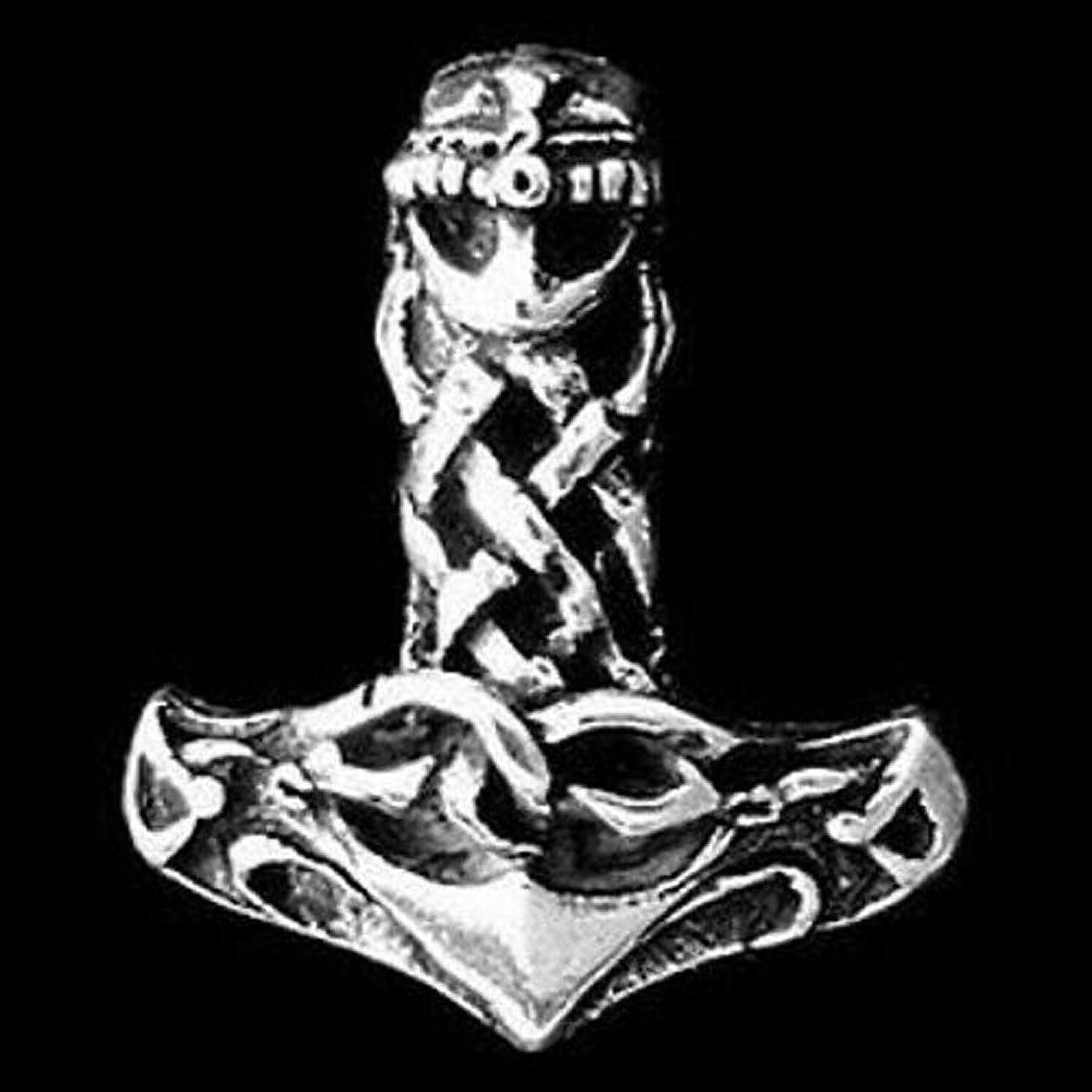 Thors Hammer Schmuck Anhänger 925er Silber - Thorhammer - 33x27mm