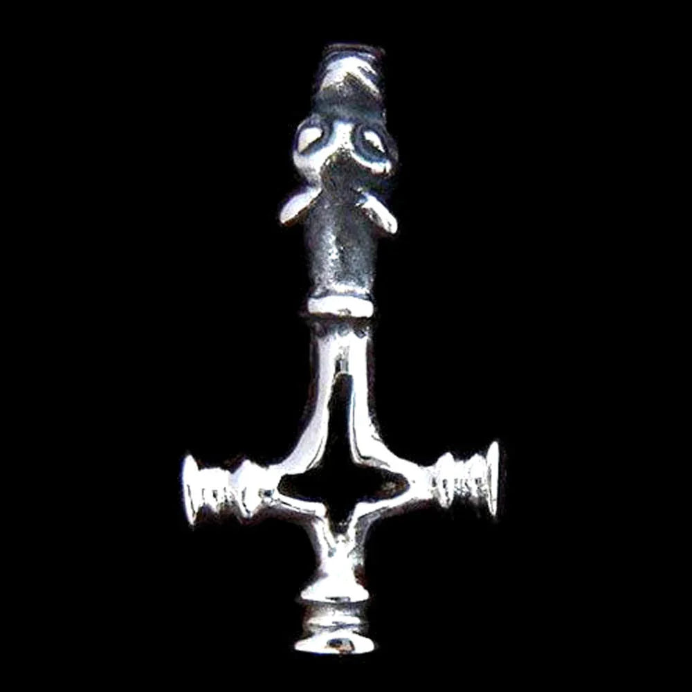 Thor Wolfskreuz sehr klein Schmuck Anhänger 925er Silber - Thorhammer - 24x11mm klein!