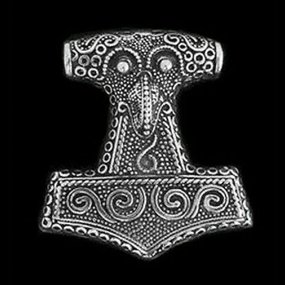 Thors Hammer beidseitig Schmuck Anhänger 925er Silber - Thorhammer - 41x38mm