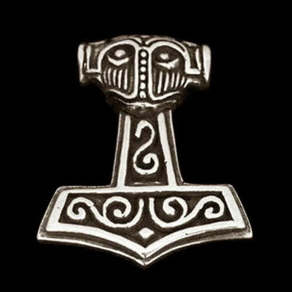 Thors Hammer beidseitig Schmuck Anhänger 925er Silber - Thorhammer - 34x27mm