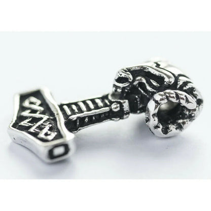Widderhammer Schmuck Anhänger 925er Silber - Thorhammer - 38x22mm