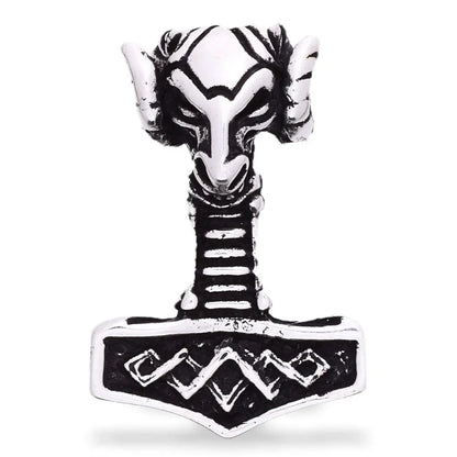 Widderhammer Schmuck Anhänger 925er Silber - Thorhammer - 38x22mm