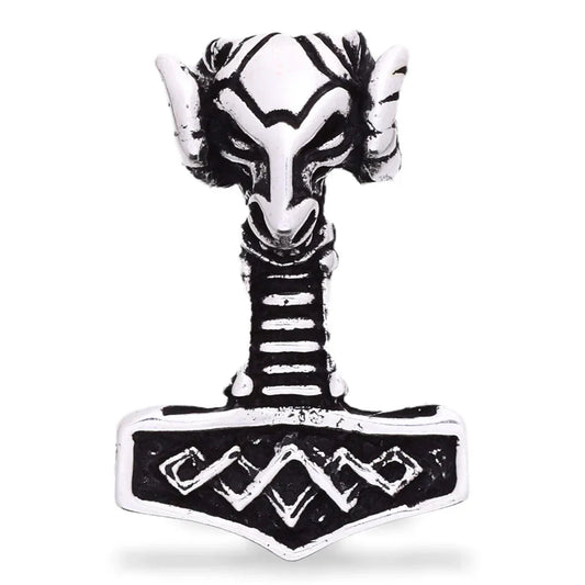 Widderhammer Schmuck Anhänger 925er Silber - Thorhammer - 38x22mm