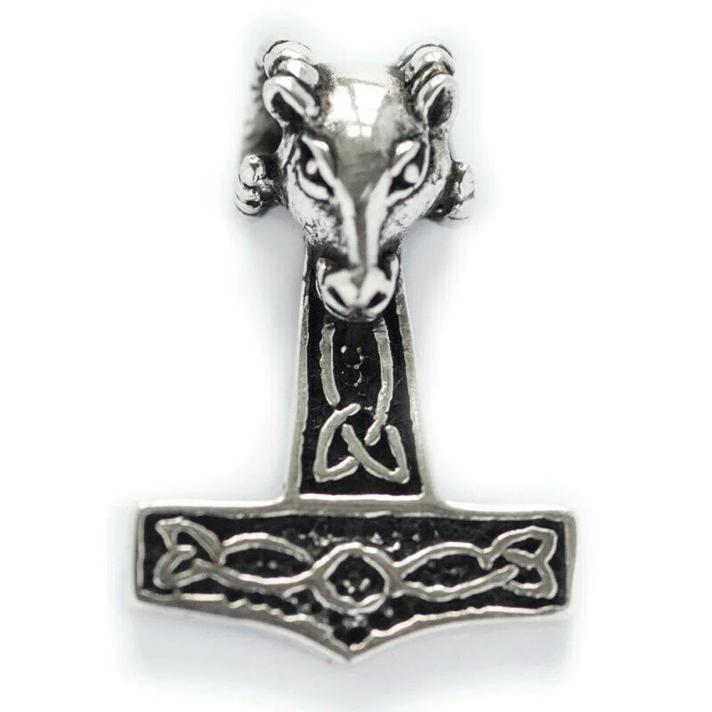 Widderhammer Schmuck Anhänger 925er Silber - Thorhammer - 33x23mm