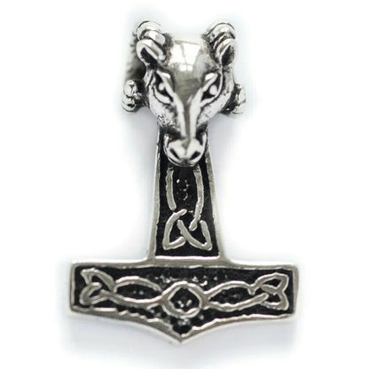 Widderhammer Schmuck Anhänger 925er Silber - Thorhammer - 33x23mm