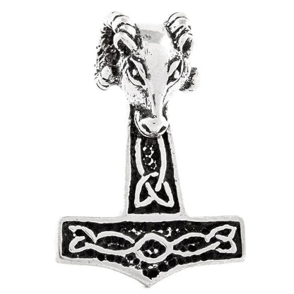 Widderhammer Schmuck Anhänger 925er Silber - Thorhammer - 33x23mm