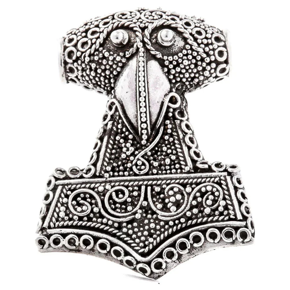 Anhänger Llyr Hammer 925er Silber - Thorhammer - 32x24mm