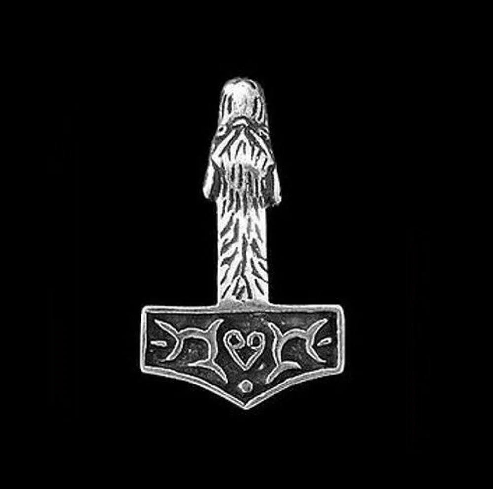 Thors Hammer - Wolfshammer Anhänger 925er Silber - Thorhammer - 37x23mm