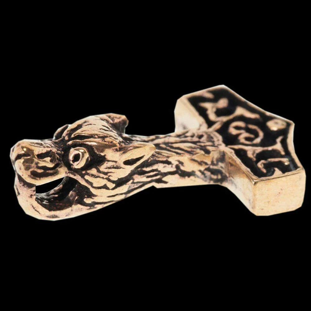 Wolfshammer Bronze Anhänger Schmuck 23x13mm