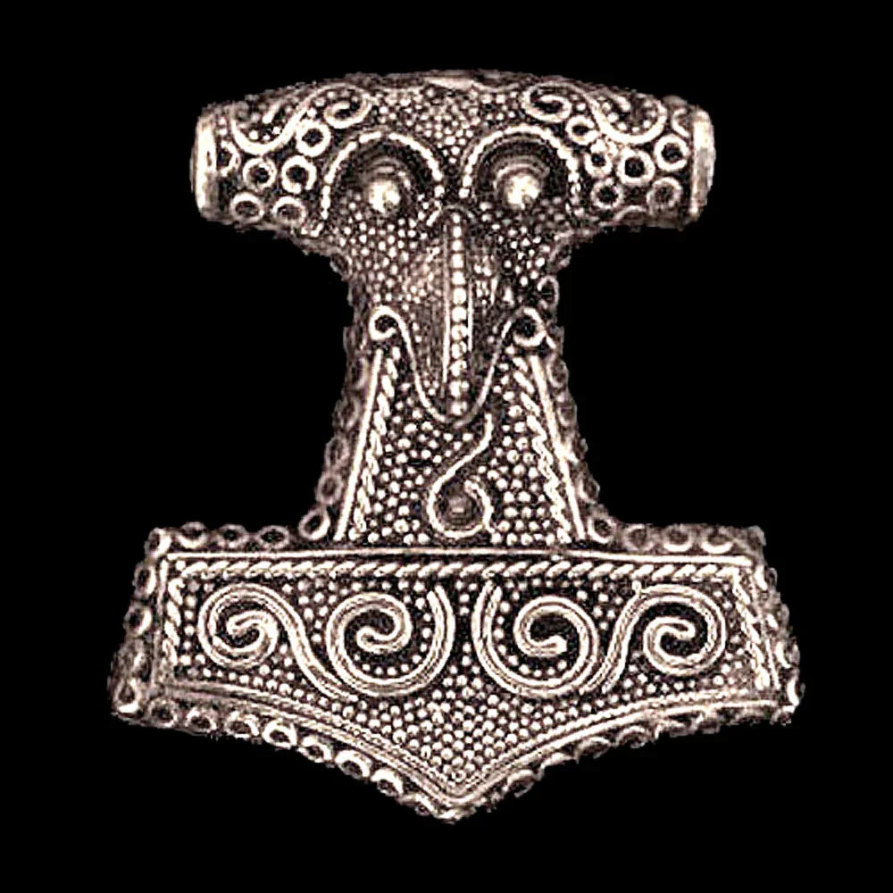 Thors Hammer beidseitig Bronze Anhänger Schmuck - Thorhammer - 41x38mm