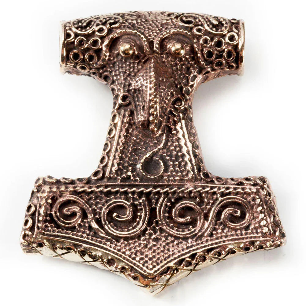 Thors Hammer beidseitig Bronze Anhänger Schmuck - Thorhammer - 41x38mm
