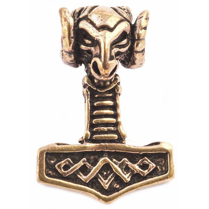 Widderhammer Bronze Anhänger Schmuck - Thorhammer - 38x22mm