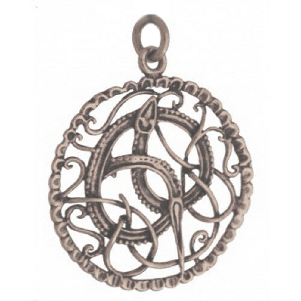 Midgardschlange Bronze Anhänger Schmuck 47x40mm