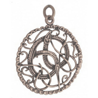 Midgardschlange Bronze Anhänger Schmuck 47x40mm