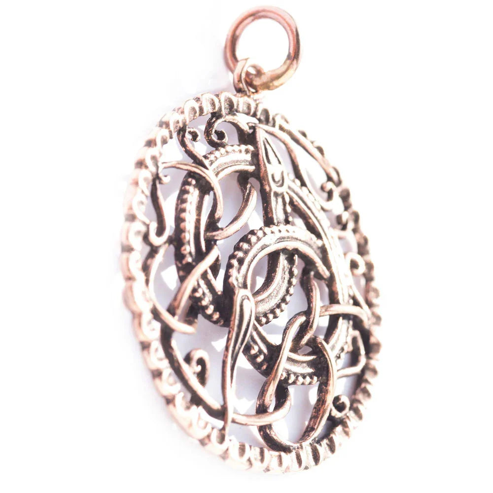 Midgardschlange Bronze Anhänger Schmuck 47x40mm