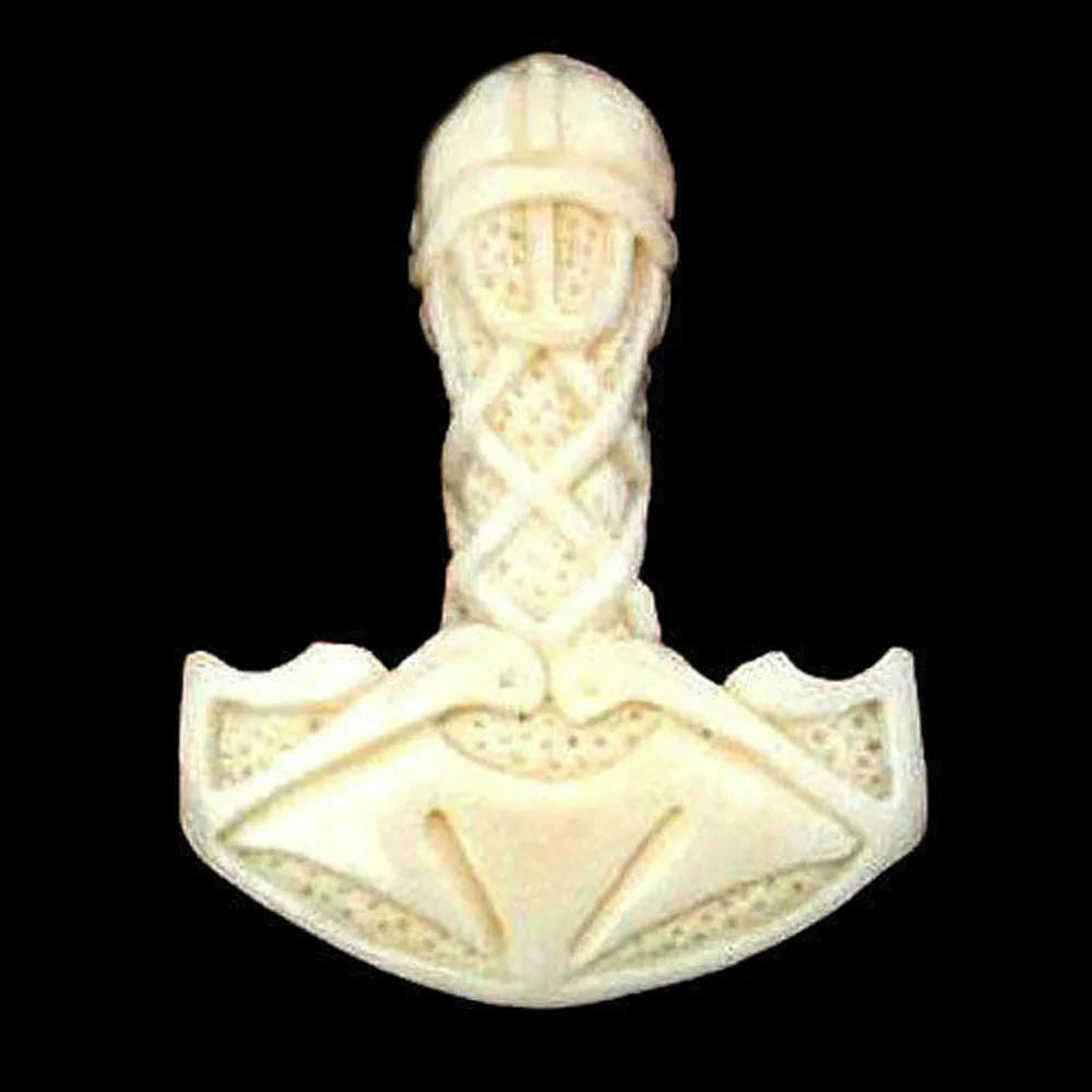 Knochen Viking-Hammer Anhänger Schmuck - Thorhammer - 33x28mm