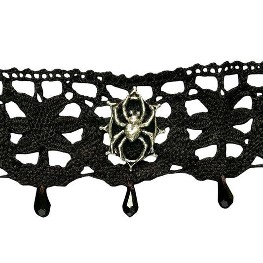 Spinnen Halskette ALCHEMY GOTHIC  P 349 Aracnathea Lace Choker Anhänger Schmuc