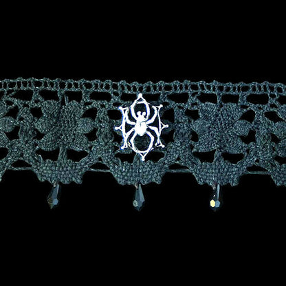 Spinnen Halskette ALCHEMY GOTHIC  P 349 Aracnathea Lace Choker Anhänger Schmuc