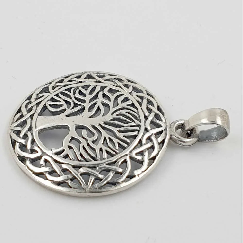 Baum Schmuck Anhänger keltischer Knoten 925er Silber 27 mm Durchmesser
