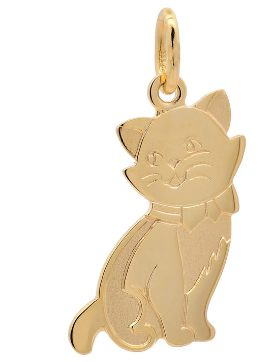 Kettenanhänger Gold Anhänger Katze  massiv 333 - 8 Karat Gold