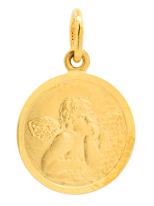 Kettenanhänger Gold Anhänger Medaille Amor  massiv 333 - 8 Karat Gold