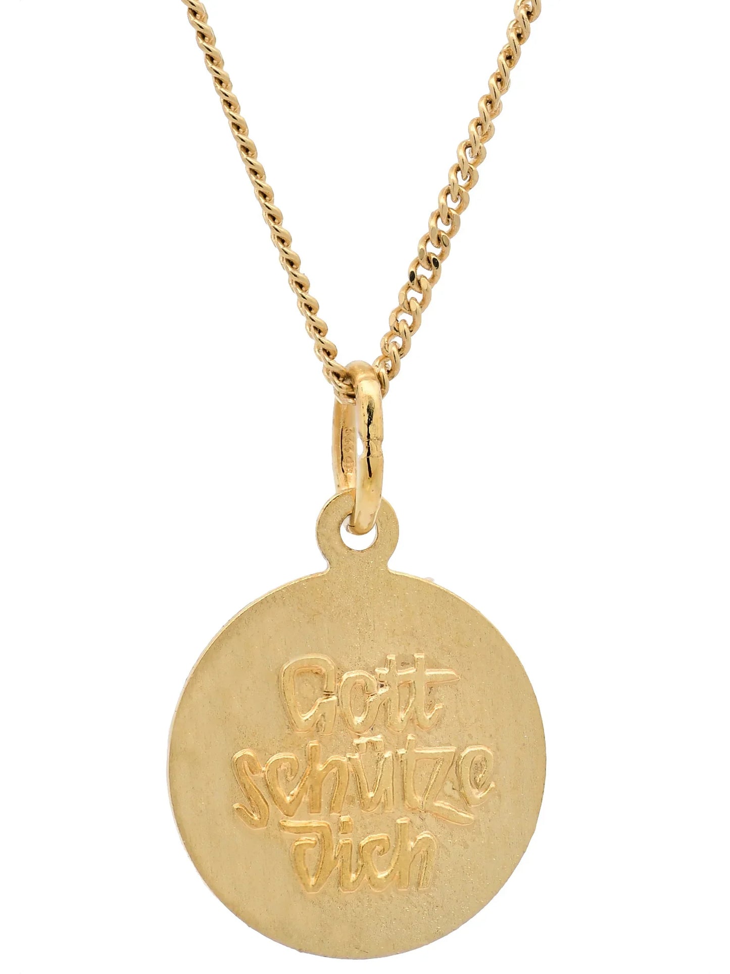 Gold Anhänger Medaille Amor  mit Goldkette massiv 333 - 8 Karat Gold