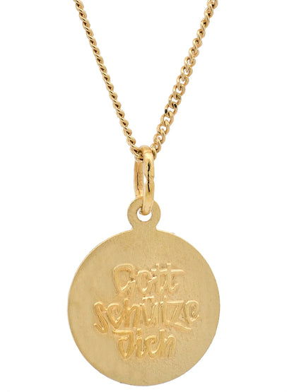Gold Anhänger Medaille Amor  mit Goldkette massiv 333 - 8 Karat Gold