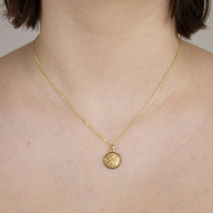 Gold Anhänger Medaille Amor  mit Goldkette massiv 333 - 8 Karat Gold