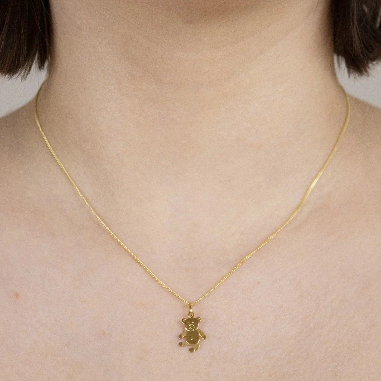 Gold Anhänger Bär  mit Goldkette massiv 333 - 8 Karat Gold