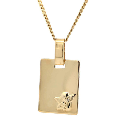 Anhänger Medaille Amor Engel mit Kette 1,1 mm 585 Gold 45 cm