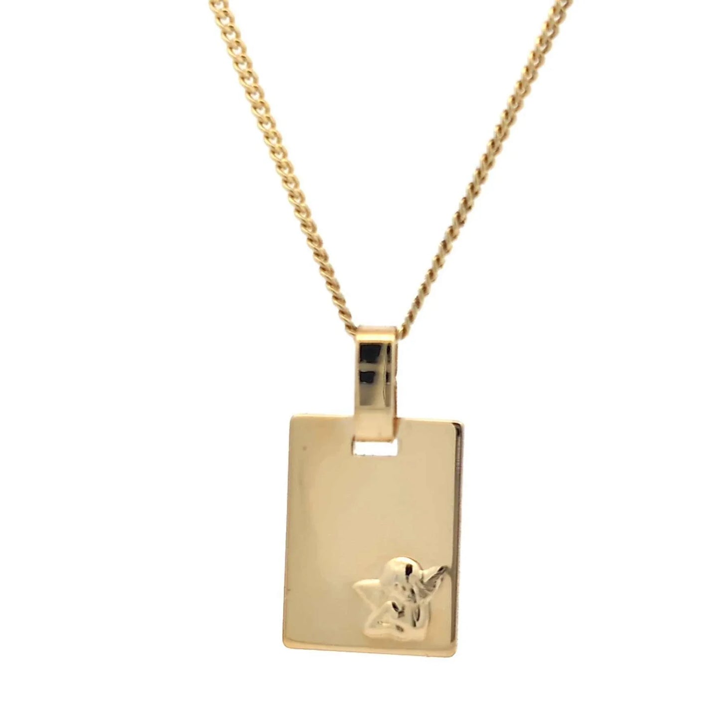 Anhänger Medaille Amor Engel mit Kette 1,1 mm 585 Gold 45 cm