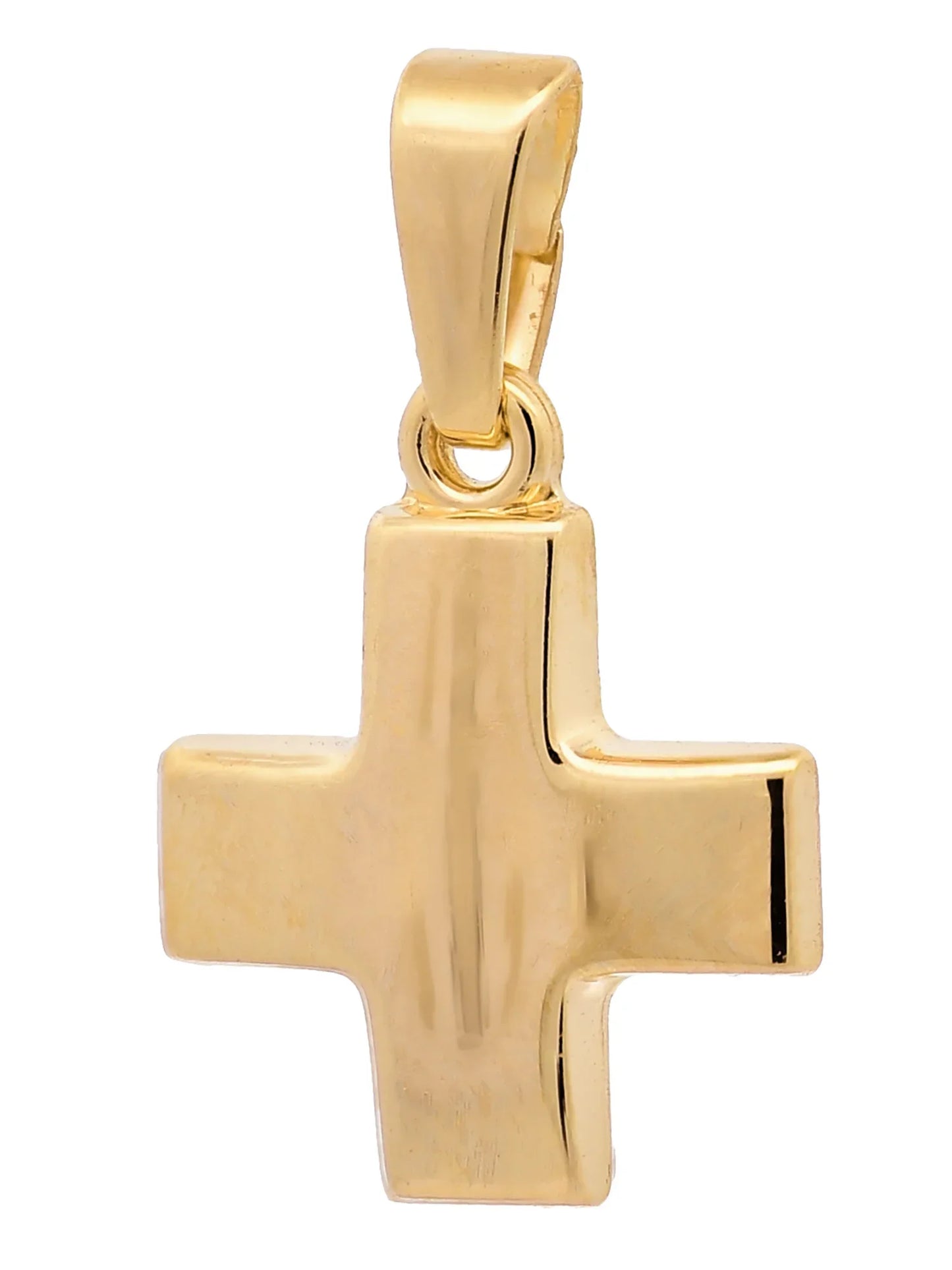 Gold Anhänger Kreuz mit Goldkette massiv 585 - 14 Karat Gold