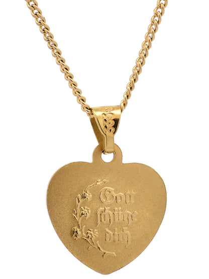 Anhänger Medaille Amor Herz mit Engel mit Kette 1,1 mm 333 Gold 45 cm