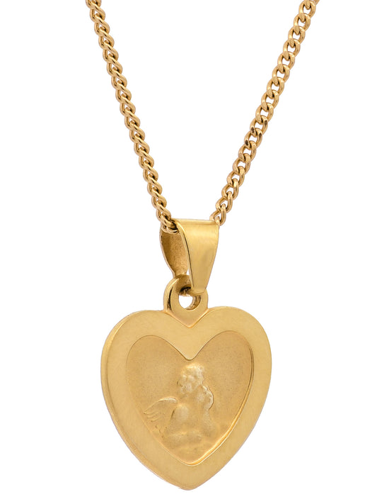 Anhänger Medaille Amor   333-8 Karat Gold mit vergoldeter Silberkette