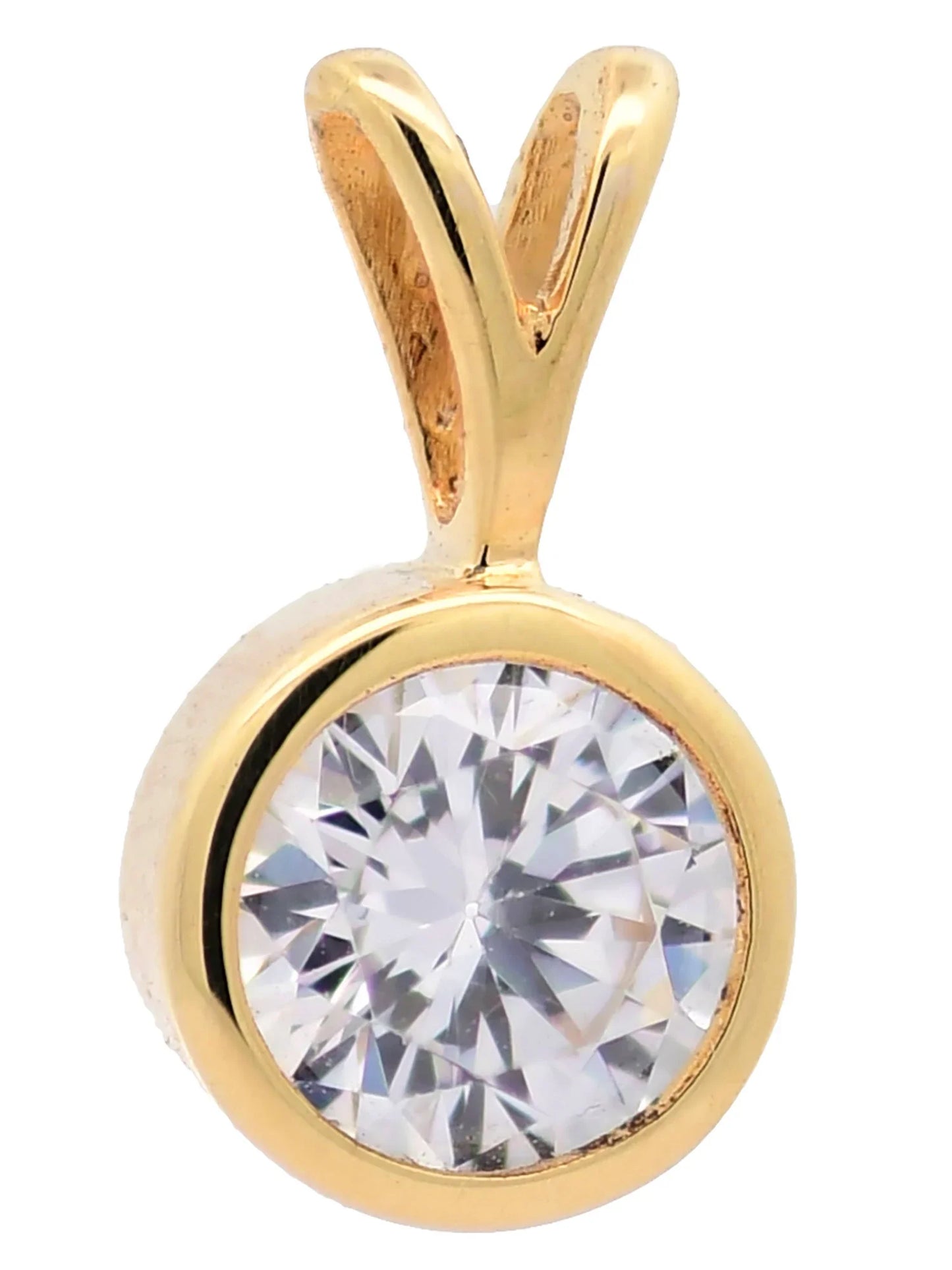 Anhänger Zarge Zirkonia  333-8 Karat Gold mit vergoldeter Silberkette
