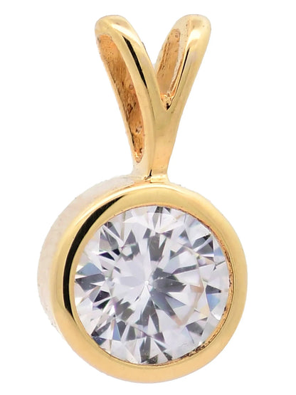 Anhänger Zarge Zirkonia  333-8 Karat Gold mit vergoldeter Silberkette