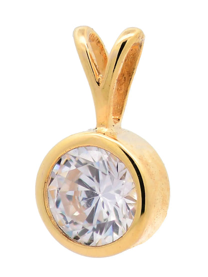 Anhänger Zarge Zirkonia  333-8 Karat Gold mit vergoldeter Silberkette
