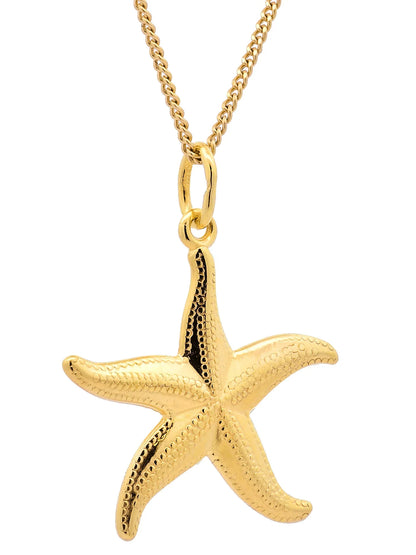 Gold Anhänger Seestern  mit Goldkette massiv 333 - 8 Karat Gold